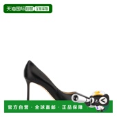 香港直邮Jimmy Romy Choo 1h可退 周仰杰 女士 黑色皮质浅口鞋