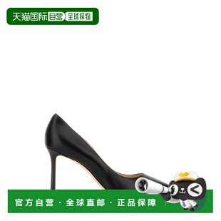 1h可退 香港直邮Jimmy Choo 周仰杰 女士 Romy 黑色皮质浅口鞋 RO