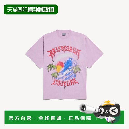 自营欧洲直邮Balenciaga巴黎世家 Vintage Surfer女士棉质宽松T恤
