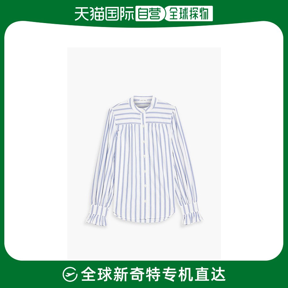 香港直邮ALEX MILL 女士Lee 荷叶边条纹棉质府绸衬衫怎么看?