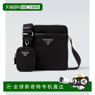 香港直邮Prada 男士 1h可退 普拉达 皮革饰边肩包 Nylon