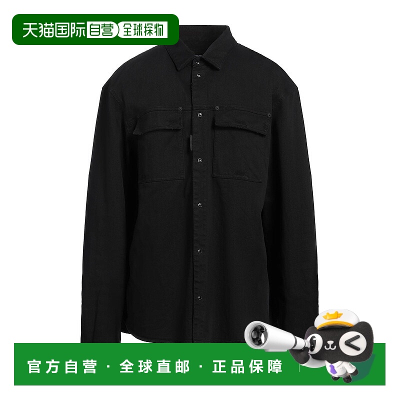 1h可退 香港直邮Dsquared2 二次方 男士 牛仔布衬衫 black黑色 舒