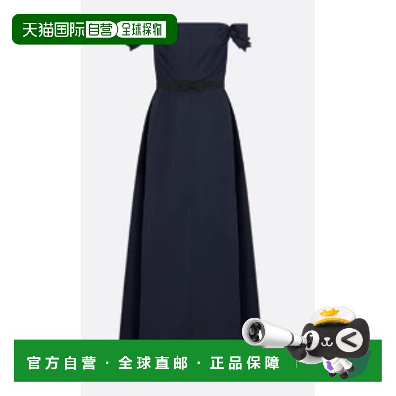 香港直邮DIOR 迪奥 女士 喇叭一字肩长款连衣裙 451L17A1537