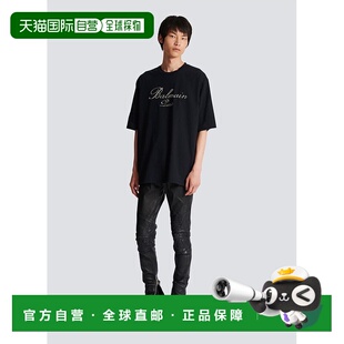 香港直邮Balmain CH1EH015PC19 logo图案T恤