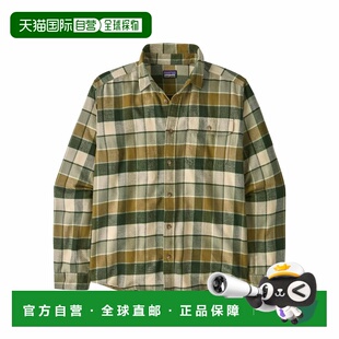 自营欧洲直邮Patagonia Fjord Flannel男士林绿色棉格纹长袖衬衫