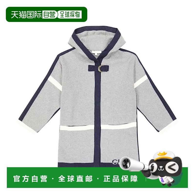 香港直邮Chloe 蔻依 女童 棉质羊毛大衣童装 grey灰色 舒适时尚