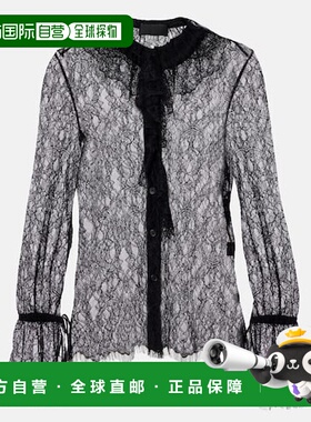 1h可退 香港直邮NILI LOTAN 女士 Cecily 蕾丝衬衫 black黑色 舒