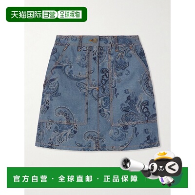 1h可退 美国直邮Etro 艾特罗 女士 提花牛仔迷你裙 WRNC000999TJE