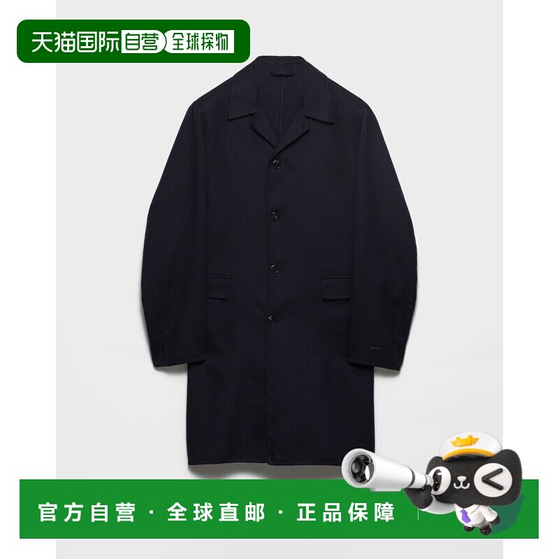 欧洲直邮羊毛丝绸直筒大衣