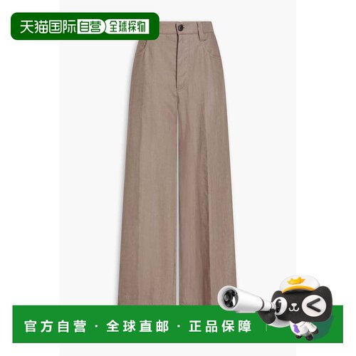 香港直邮Brunello Cucinelli 布内罗 古奇拉利 女士 亚麻阔腿裤 M