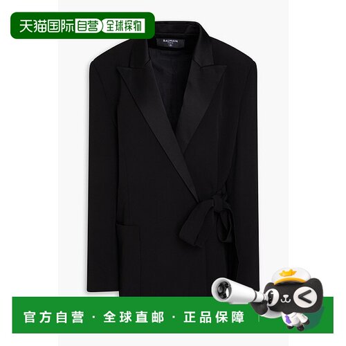 1h可退 香港直邮Balmain 巴尔曼 女士 绉纱西装外套 XF1SJ100MB01