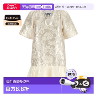 1h可退 香港直邮GANNI 甘尼 女士 'Satin Cloque' 迷你连衣裙 A10