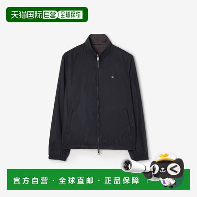 自营欧洲直邮Burberry博柏利 男士藏青色棉质双面Harrington夹克