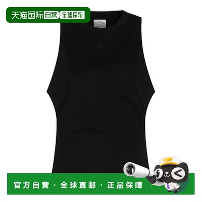 1h可退 香港直邮Courreges 女士 黑色 Fitted 背心 125JDE094JS01