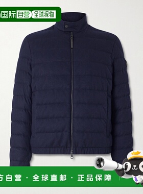 香港直邮1h可退 Moncler 盟可睐 男士 Luray 修身皮革边绗缝针织