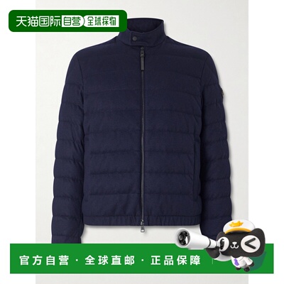 香港直邮1h可退 Moncler 盟可睐 男士 Luray 修身皮革边绗缝针织