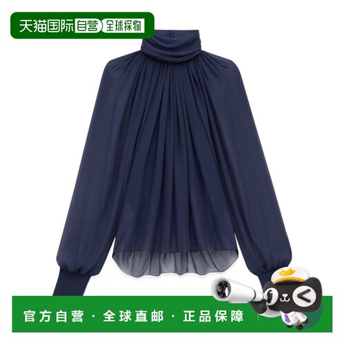 香港直邮Saint Laurent 高领衬衫女装长袖打底衫上衣 810153Y065W