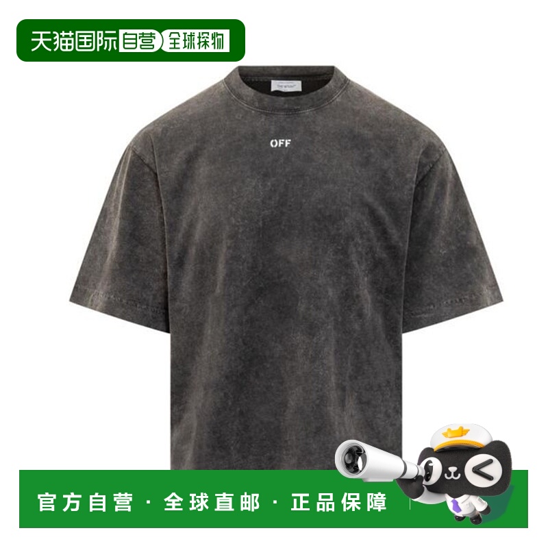1h可退 香港直邮off-white 男士 標誌印花圓領 T 卹 OMAA120F25JE