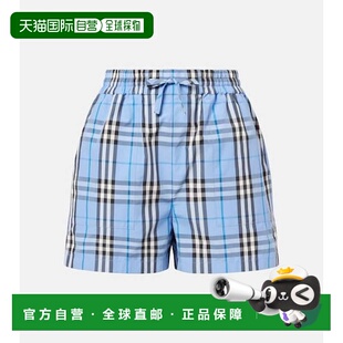 巴宝莉 舒适时尚 女士 blue蓝色 格纹棉质短裤 香港直邮Burberry