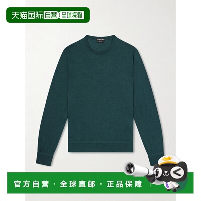1h可退 Tom Ford 汤姆 福特 男士 修身羊绒真丝混纺毛衣