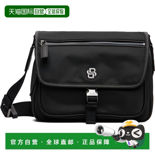 1h可退 香港直邮BOSS 波士 男士 黑色斜挎包 50563135 black黑色