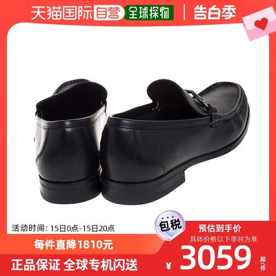 香港直邮FerragamoSALVATORE FERRAGAMO 男士黑色皮革乐福鞋 0585