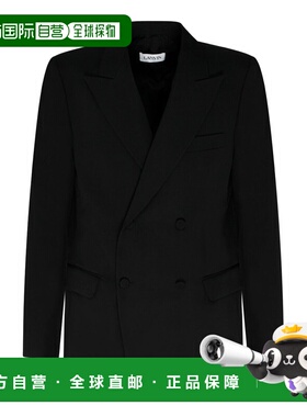 1h可退 香港直邮Lanvin 朗雯 男士 黑色羊毛夹克 RMJA00065576P23