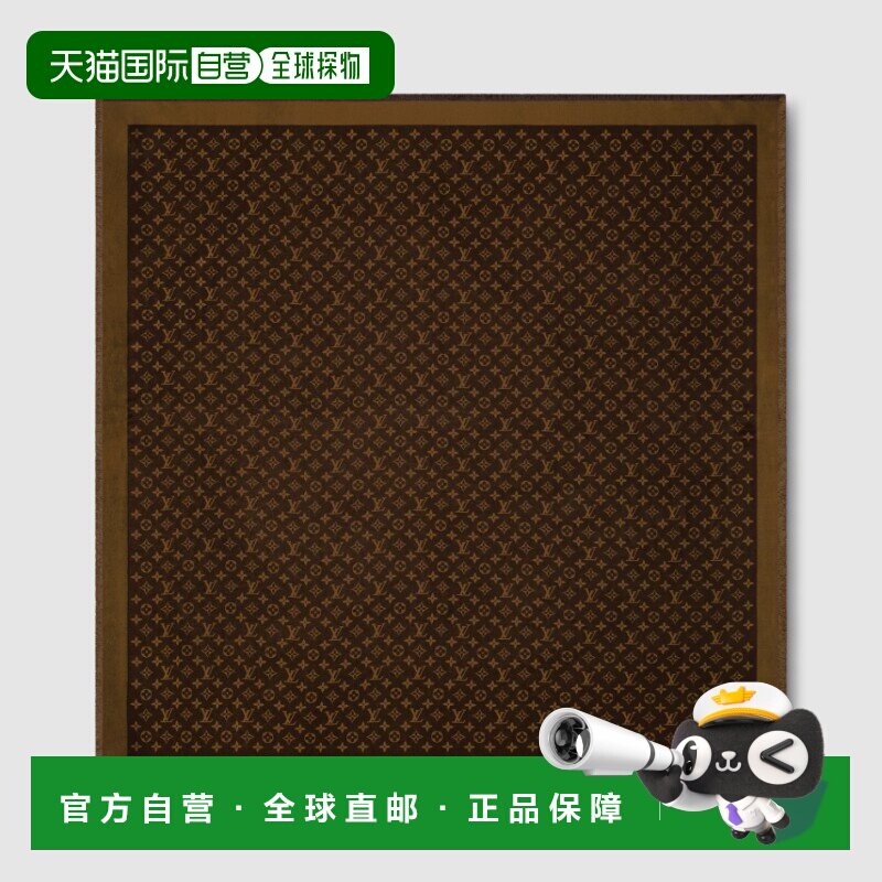 自营1h可退 欧洲直邮LV/路易威登 女士棕色真丝/粘胶纤维围巾高级