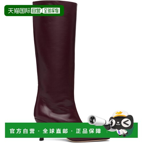 1h可退 香港直邮BY FAR 女士 酒红色 Stevie 42 高筒靴 MWFBO004L
