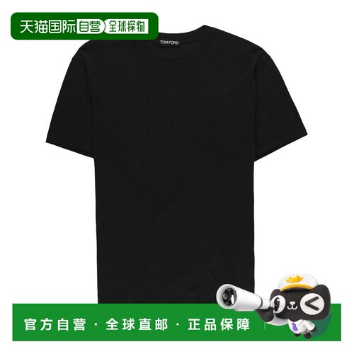 香港直邮Tom Ford 汤姆 福特 男士 黑色棉质T恤衬衫 JCS004JMT012