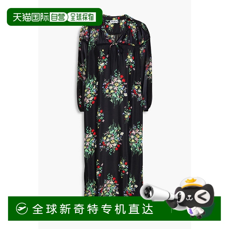 1h可退 香港直邮RIXO 女士 Khaleesha 印花双绉中长连衣裙 010017