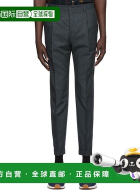 香港直邮PS Paul Smith 男士 海军蓝格纹羊毛长裤 M2R373SE20964