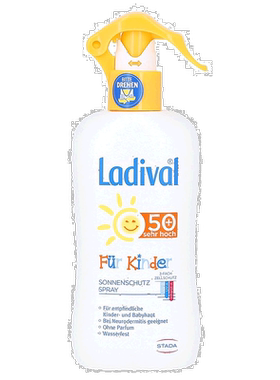 欧洲直邮德国Ladival儿童50倍身体防晒喷雾150ml敏感肌肤免刺激
