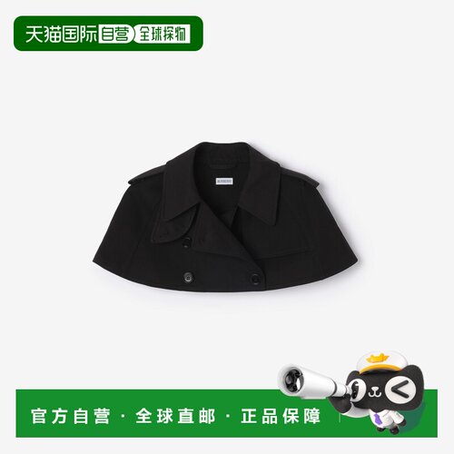 自营欧洲直邮Burberry博柏利 trench女士黑色斗篷
