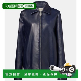 香港直邮KHAITE blue蓝色 女士 皮革夹克 舒适时 Jackson 1h可退