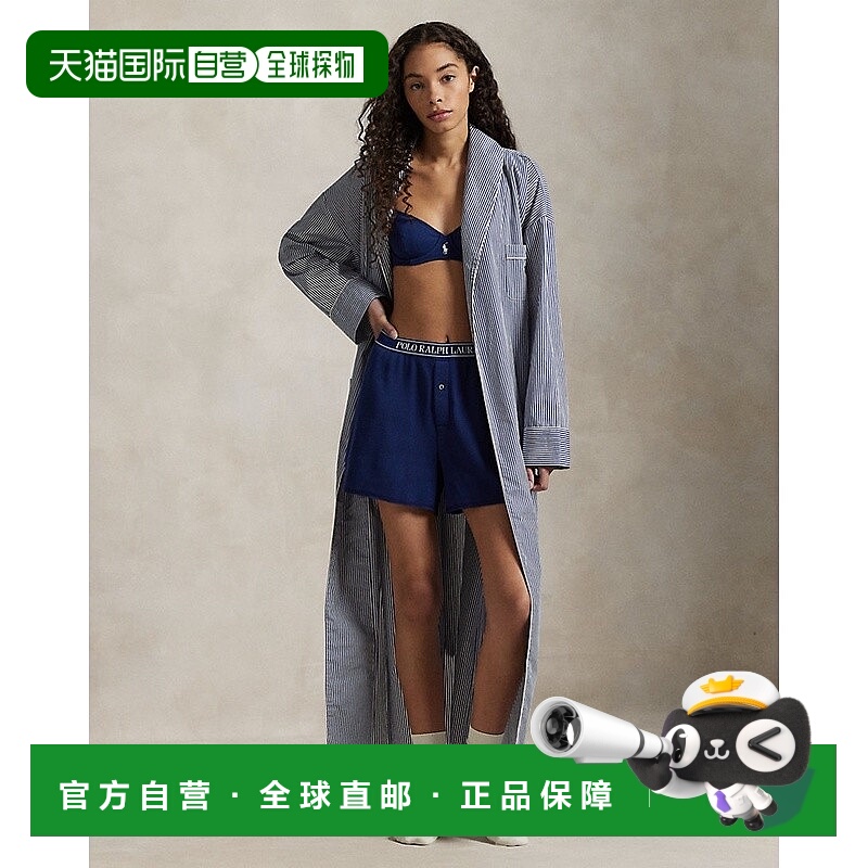自营欧洲直邮RalphLauren拉夫劳伦 Polo条纹棉府绸浴袍