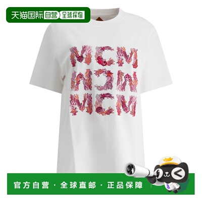 香港直邮MCM 女士T恤 MHTFSMM16WHITE SS2025 白色 Mcm T-Shirts