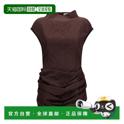 1h可退 香港直邮magda butrym 女士 垂褶迷你高衣领连衣裙 183726