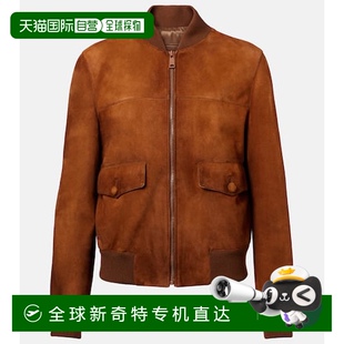 香港直邮Prada 女士 1h可退 普拉达 舒 绒面革套头上衣 brown棕色