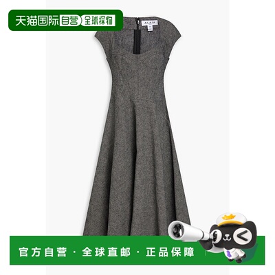 1h可退 香港直邮Alaia 女士 亚麻混纺中长连衣裙 AA9R12845T62684