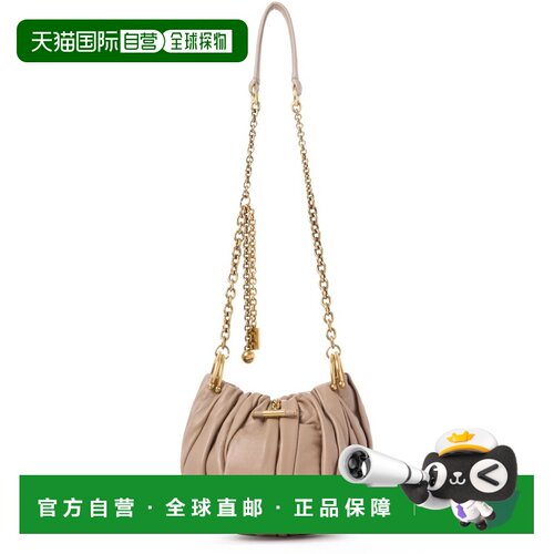 自营欧洲直邮CHLOE蔻依 Pochette Chloe Plisse女士烟木色皮革单