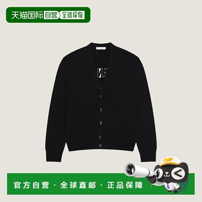 自营欧洲直邮Givenchy纪梵希 Couture Seam男士黑色针织开衫长袖