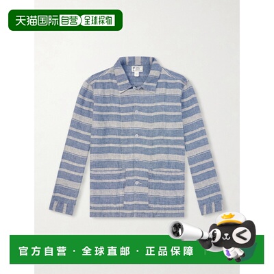 ralph lauren rrl 拉夫 劳伦RRL 男士 条纹亚麻衬衫 782P