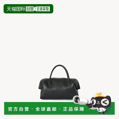 自营欧洲直邮THE ROW 女士黑色小牛皮手提包单肩包保龄球包