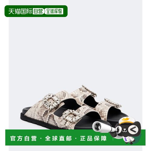 1h可退 香港直邮ROGER VIVIER 罗杰 维维亚 女士 Slidy Viv' 皮质