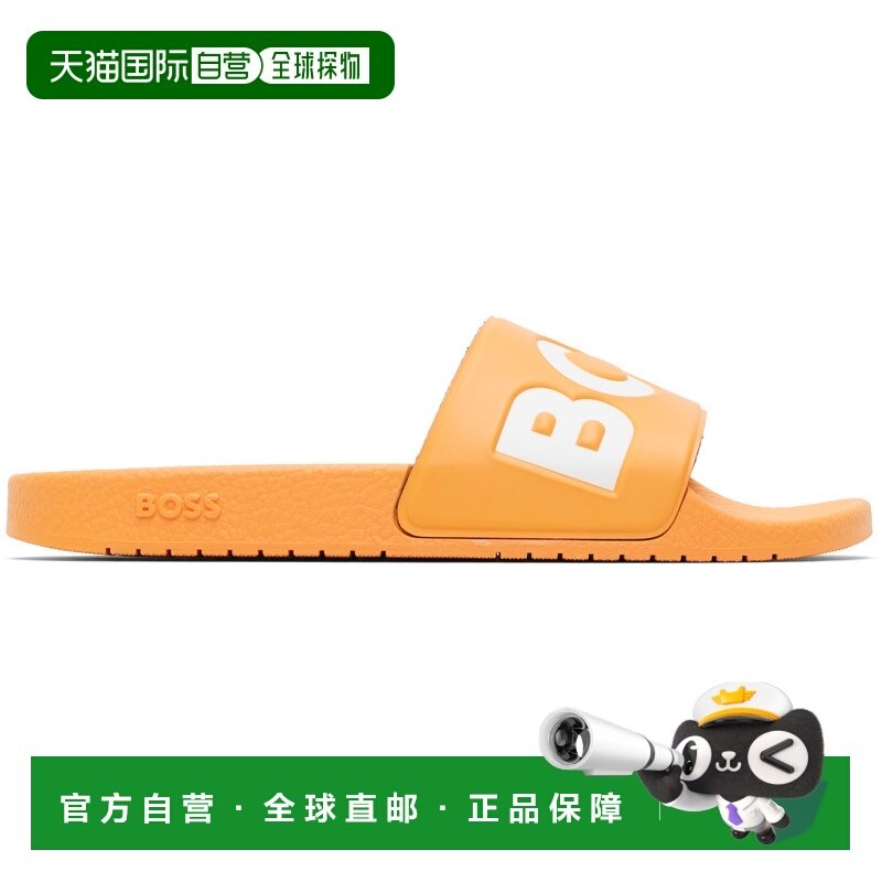 1h可退 香港直邮BOSS 波士 男士 橙色 Large Logo Detail 拖鞋 50,流行男鞋,其他凉鞋,淘宝优惠券,粉丝福利购,淘宝优惠卷