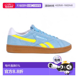 香港直邮Reebok 女士 Club C Grounds UK 蓝/酸黄色运动鞋 100221