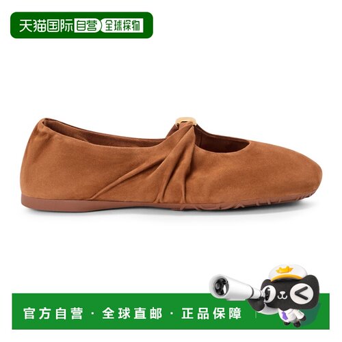 自营欧洲直邮LOEWE罗意威 女士棕褐色山羊绒方头平支付后1h可退
