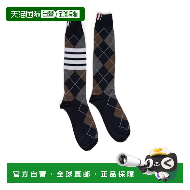 香港直邮Thom Browne 菱形花纹针织袜子 FAS231AY3012