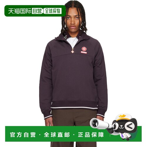 香港直邮Casablanca 男士 酒红色 Quarter Zip La【付后1h可退】